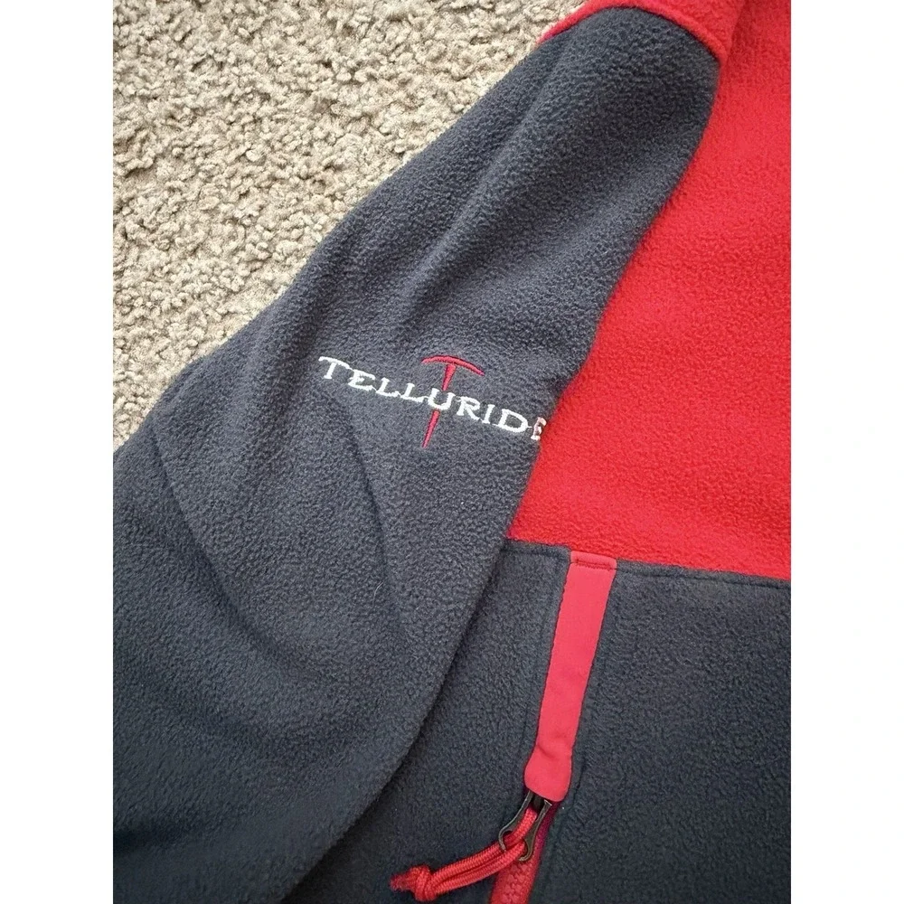 Men's The North Face 1/4 Zip‎ Pullover Fleece Sweatshirt Red Gray Size Large